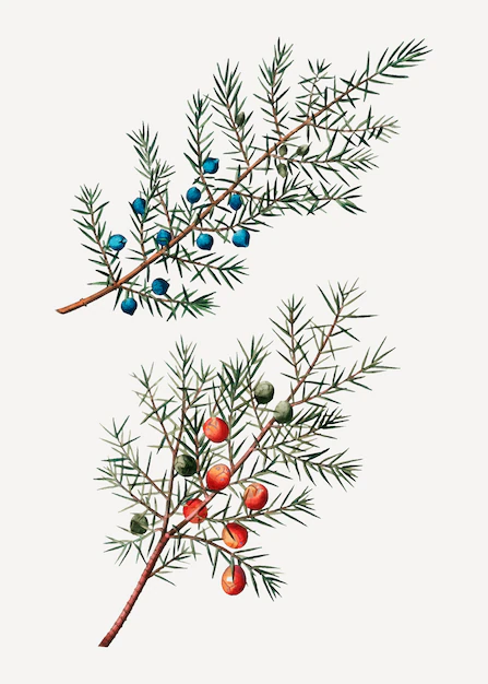 Free Vector | Common and prickly juniper