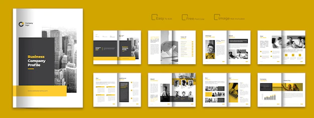 Free Vector | Company profile multipage minimal brochure design template