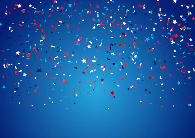 Free Vector | Confetti background for 4th july holiday