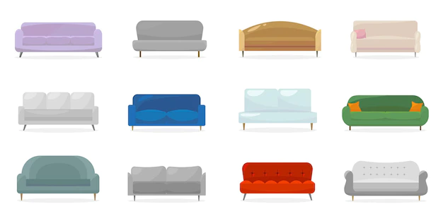 Free Vector | Contemporary couches collection