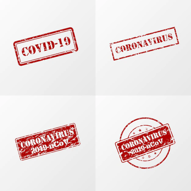Free Vector | Coronavirus stamp in red color