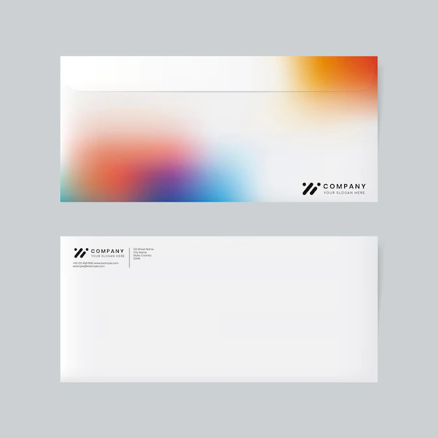 Free Vector | Corporate identity envelope mockup vector in gradient colors for tech company