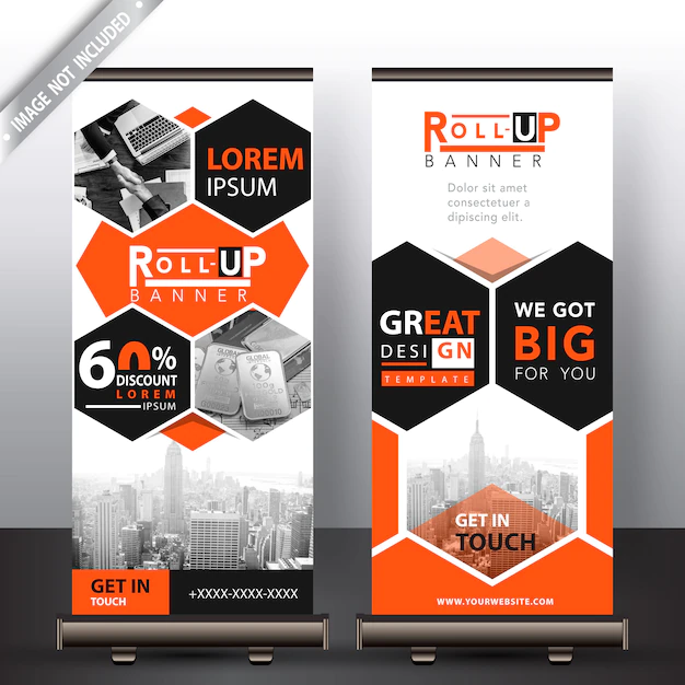Free Vector | Corporate polygonal roll up banner