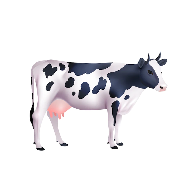 Free Vector | Cow realistic illustration