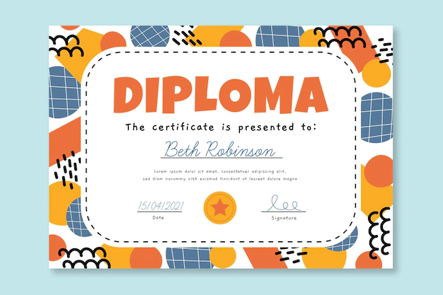 Free Vector | Creative diploma template for kids