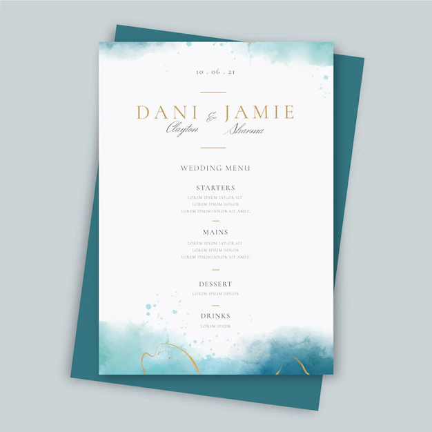 Free Vector | Creative wedding restaurant menu