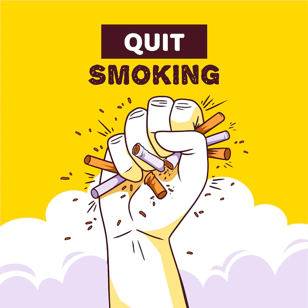 Free Vector | Crushing cigarettes in the fist concept