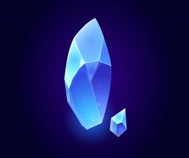 Free Vector | Crystal gem, blue magic gemstones isolated icons