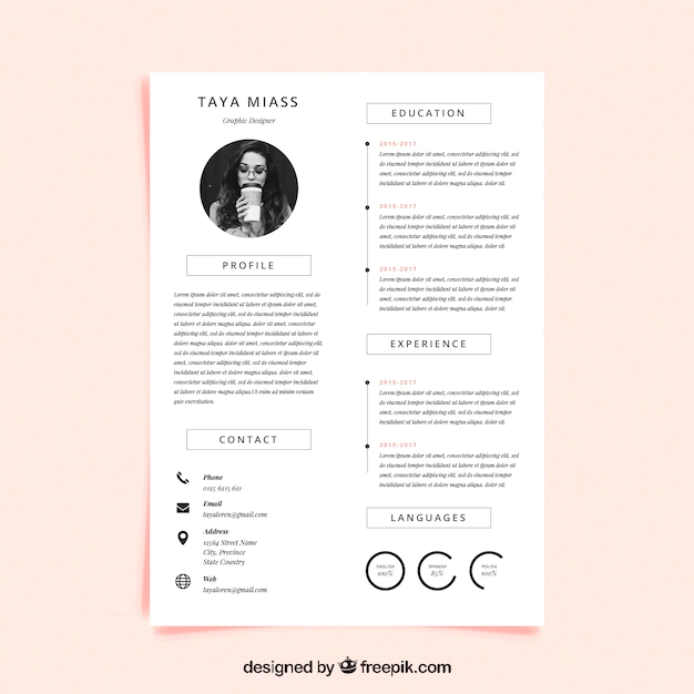 Free Vector | Curriculum template with minimalist style