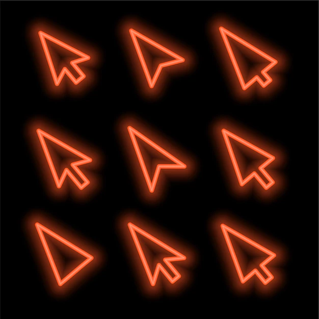 Free Vector | Cursors set in neon style