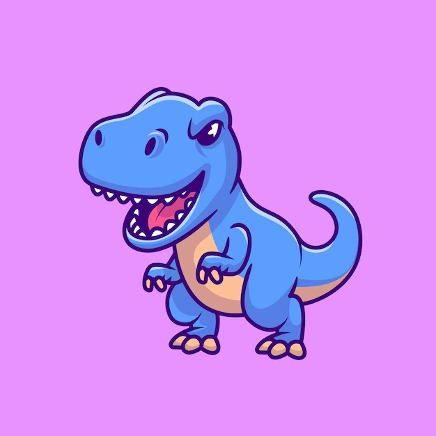 Free Vector | Cute blue tyrannosaurus rex