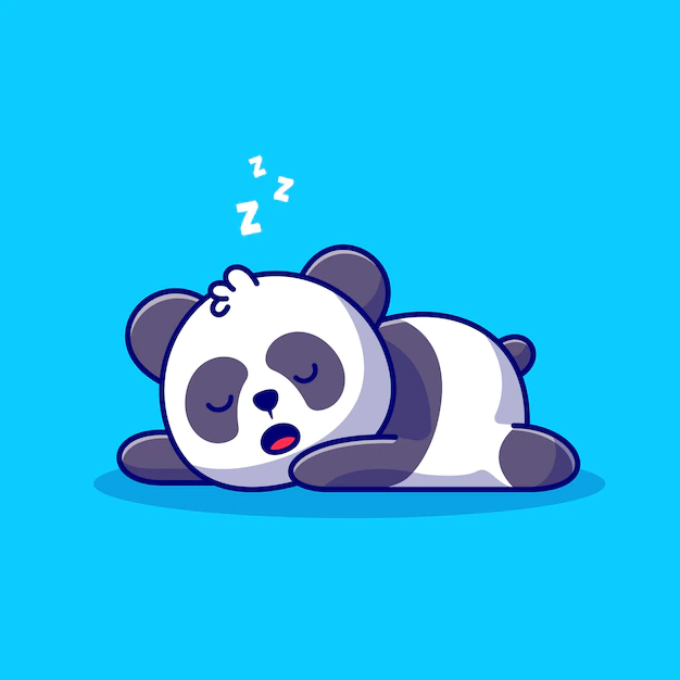 Free Vector | Cute panda sleeping cartoon   icon illustration. animal nature icon concept isolated  . flat cartoon style