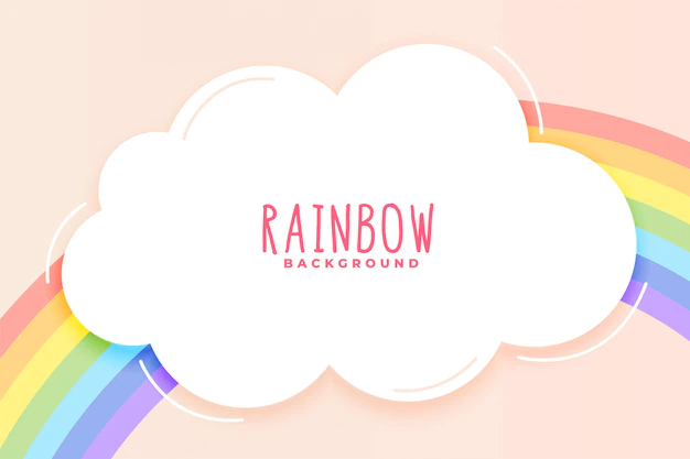 Free Vector | Cute rainbow and cloud background in pastel colors