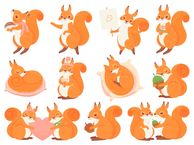 Free Vector | Cute squirrel cartoon mascot