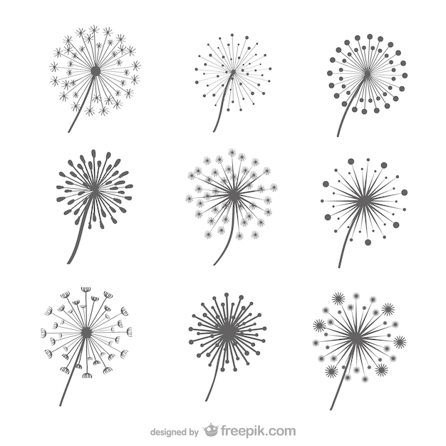 Free Vector | Dandelions collection