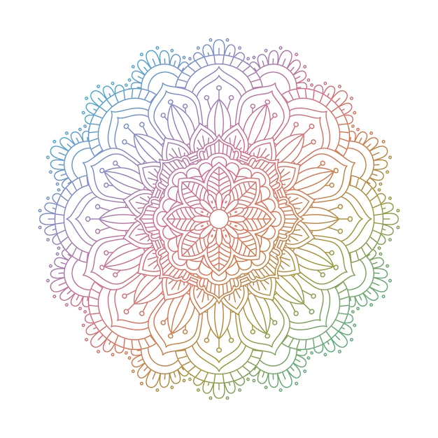 Free Vector | Decorative mandala design in rainbow colours