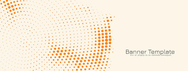 Free Vector | Decorative orange halftone design banner template vector