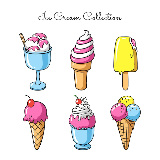Free Vector | Delicious hand drawn ice cream pack