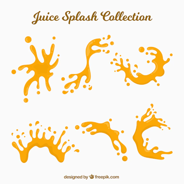 Free Vector | Delicious juice splashes collection with fruits