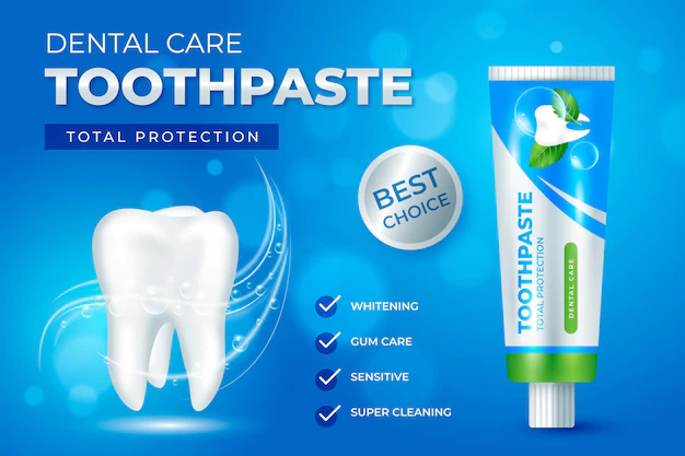 Free Vector | Dental care toothpaste promo