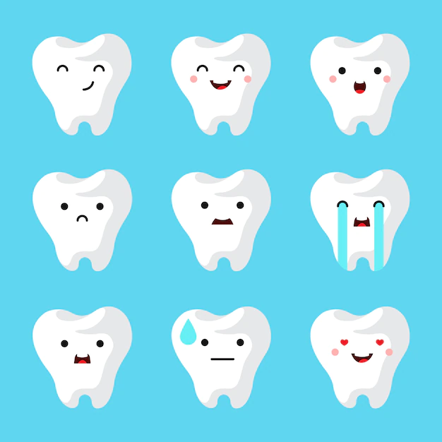 Free Vector | Dental clinic teeth set.