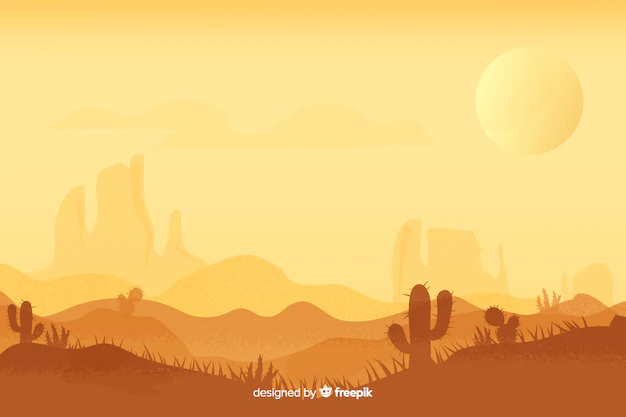 Free Vector | Desert landscape at day time with sun