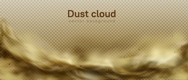 Free Vector | Desert sandstorm background, brown dusty cloud on transparent