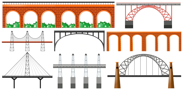 Free Vector | Different design of bridges
