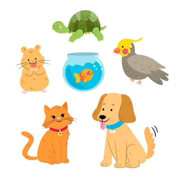 Free Vector | Different pets concept
