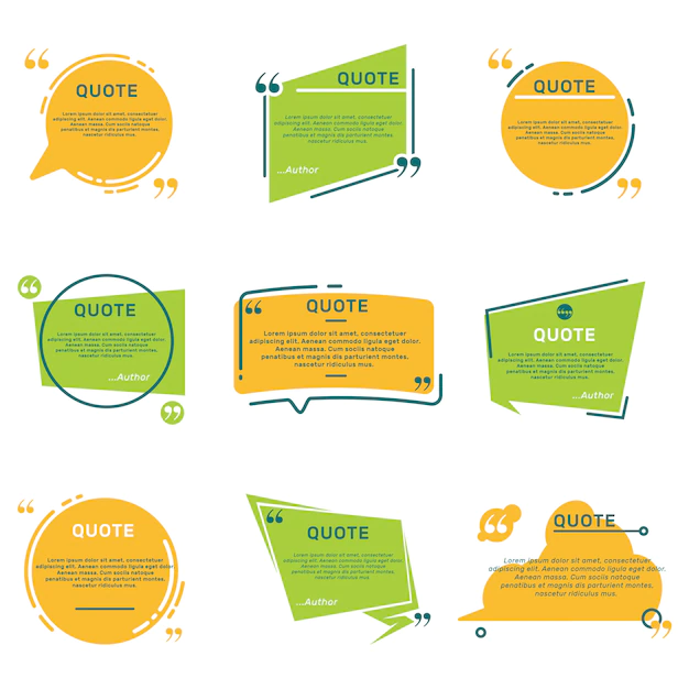 Free Vector | Different quote remark frames flat set