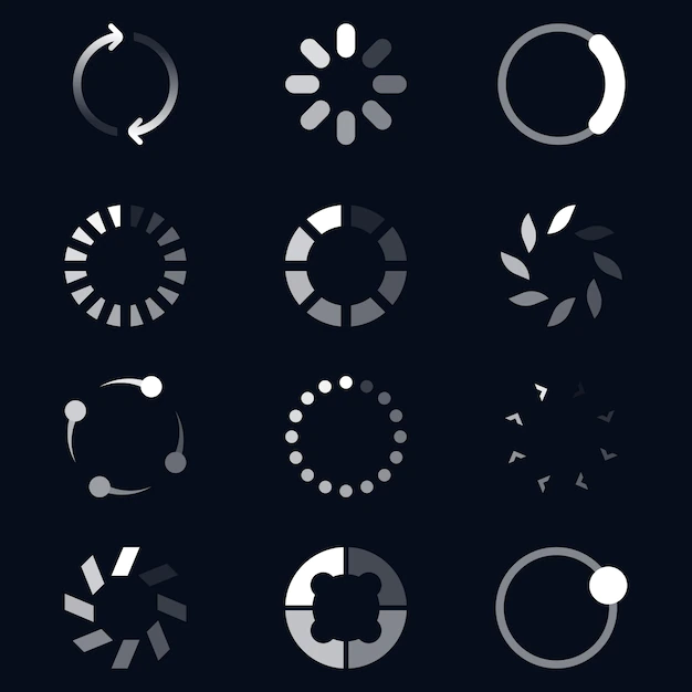 Free Vector | Different round loaders flat icon set