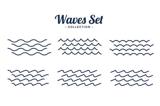 Free Vector | Different style water waves ripples splash background