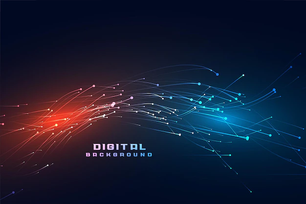 Free Vector | Digital flowing particles technology background