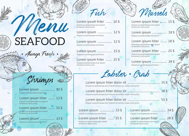 Free Vector | Digital restaurant menu template