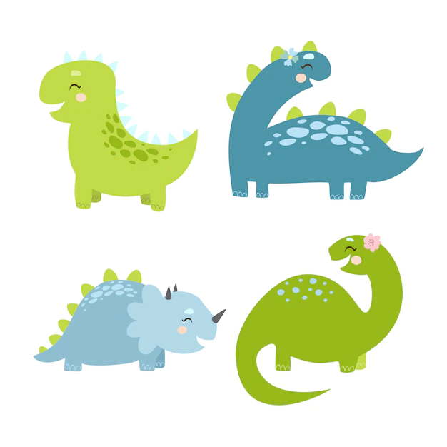 Free Vector | Dinosaurs set isolated