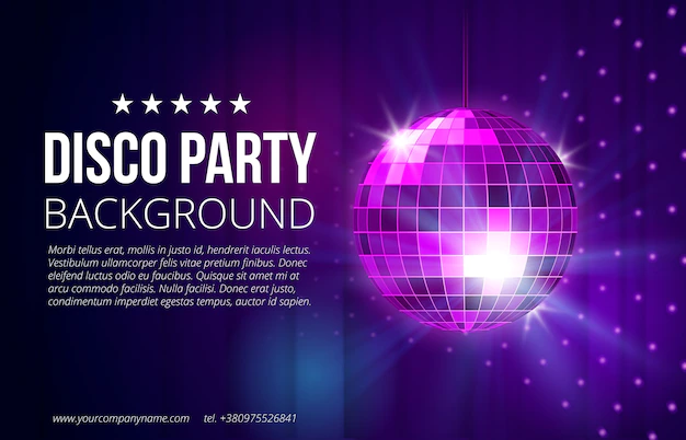 Free Vector | Disco party background. ball, nightclub and nightlife, bright and shine sphere, vector illustration