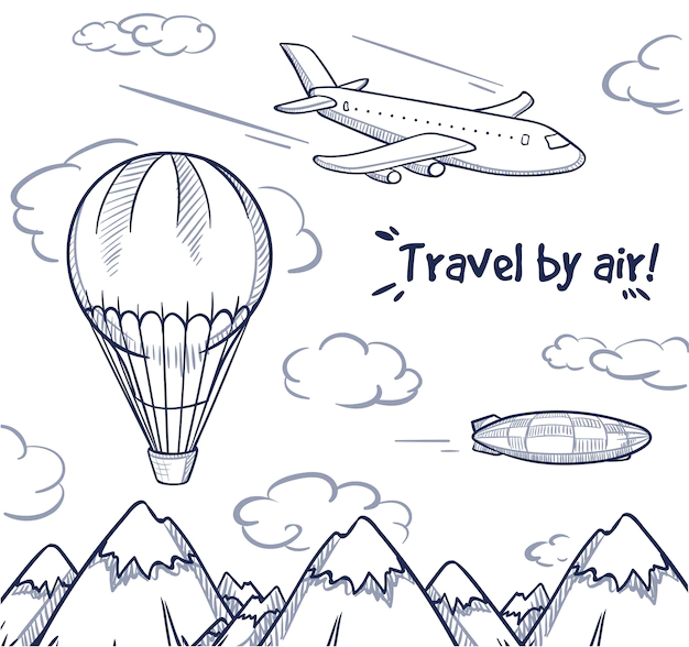Free Vector | Doodle air trip concept