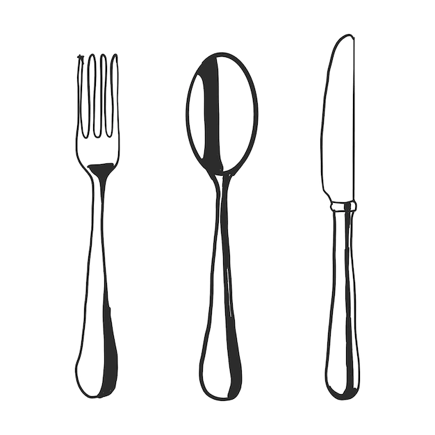 Free Vector | Doodle fork spoon knife