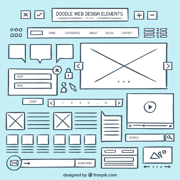 Free Vector | Doodle web element collection