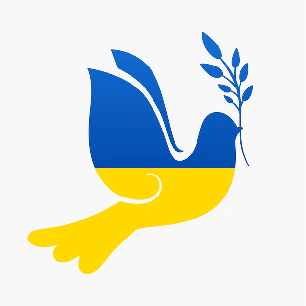 Free Vector | Dove peace bird in ukraine flag