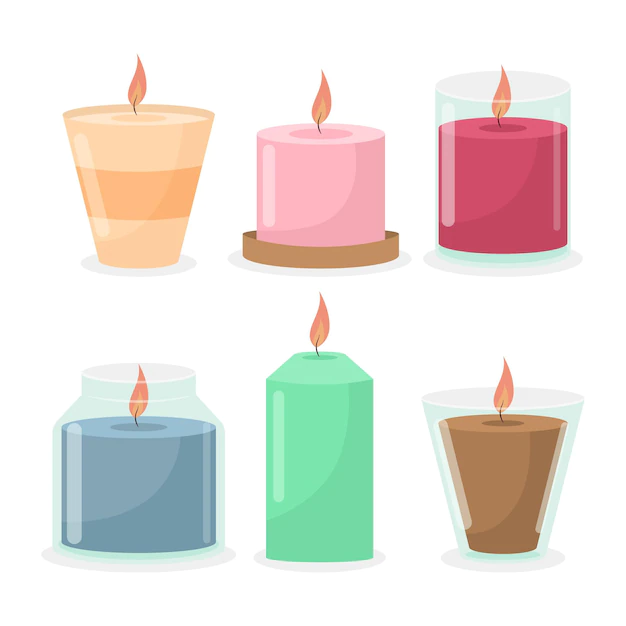Free Vector | Drawn scented candle pack