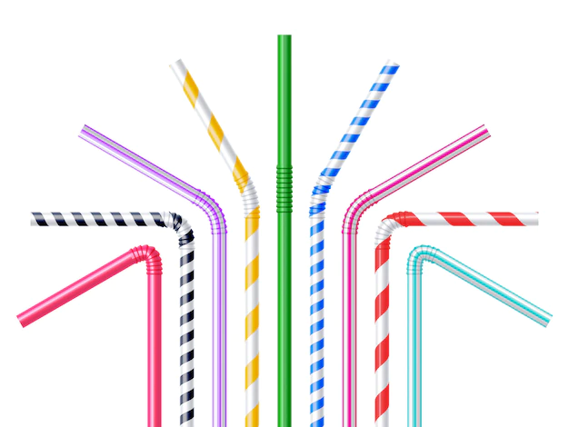 Free Vector | Drinking straws realistic illustration