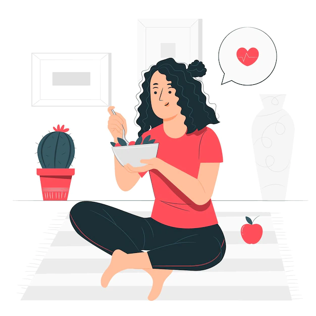 Free Vector | Eating healthy food concept illustration