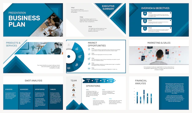 Free Vector | Editable business presentation template  in modern design set