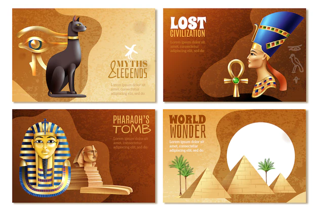 Free Vector | Egypt banners set