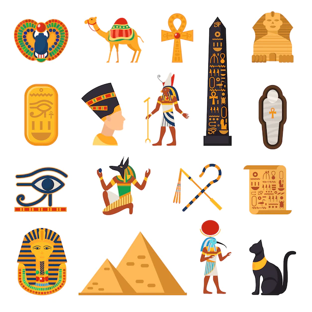 Free Vector | Egypt touristic icons set