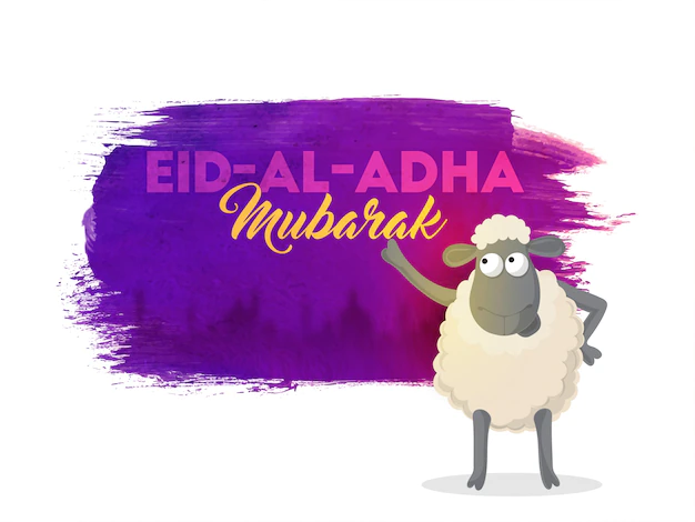 Free Vector | Eid-al-adha mubarak background with sheep.