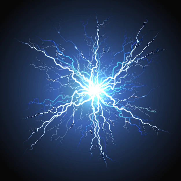 Free Vector | Electric lightning starburst realistic image