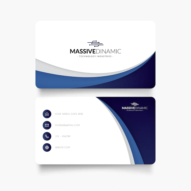 Free Vector | Elegant business card with blue waves
