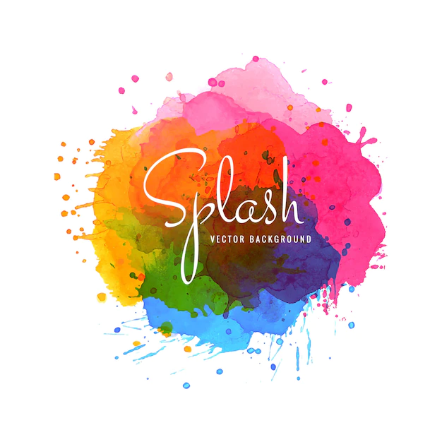 Free Vector | Elegant colorful splash watercolor background vector